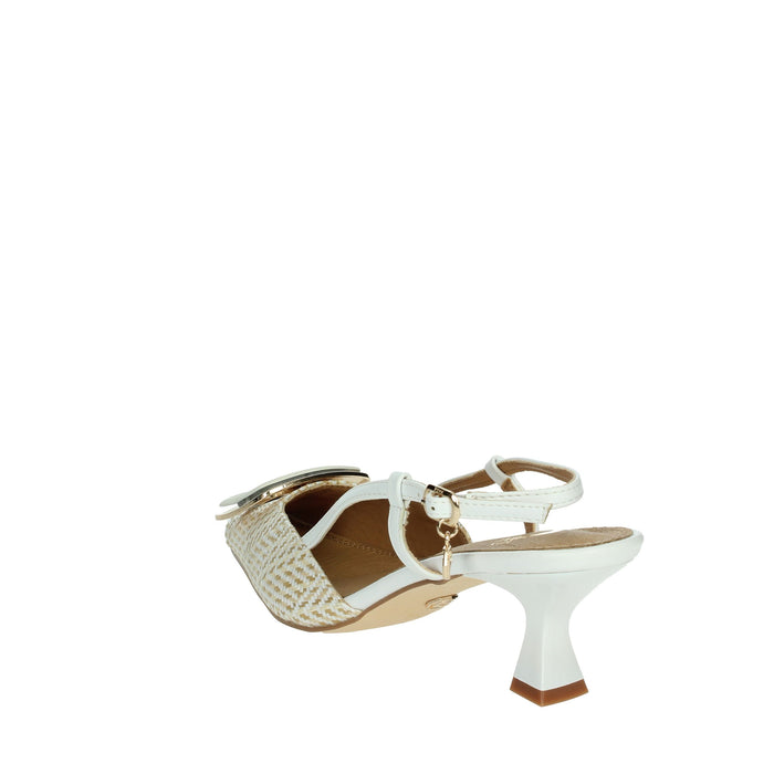 GOLD & GOLD Donna Slingback GP827 Bianco/Beige
