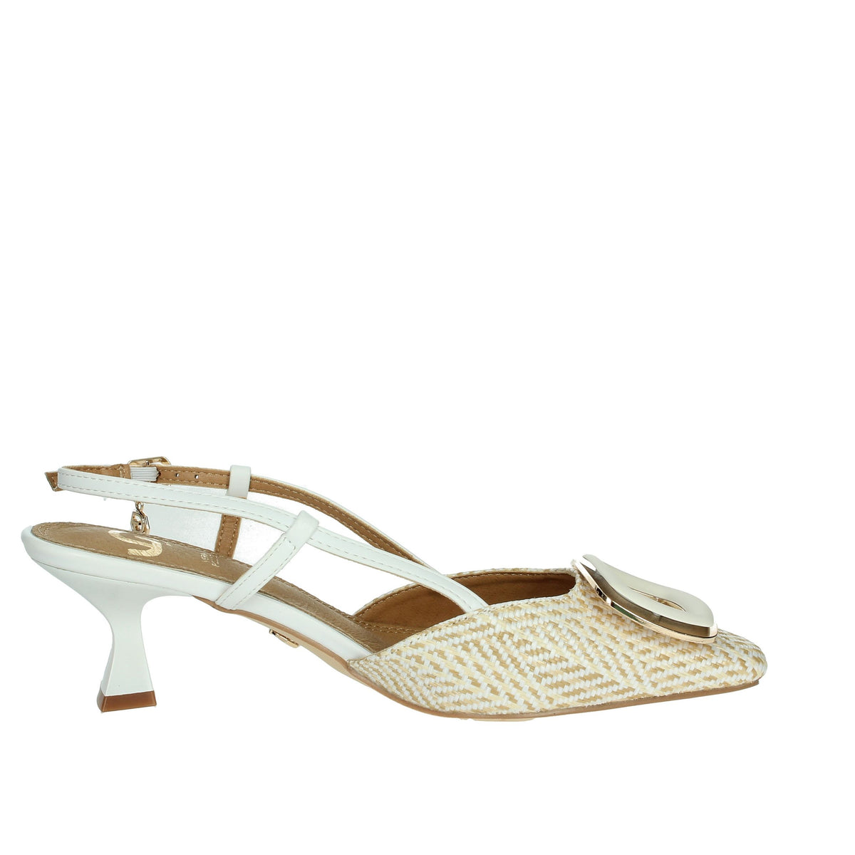 GOLD & GOLD Donna Slingback GP827 Bianco/Beige