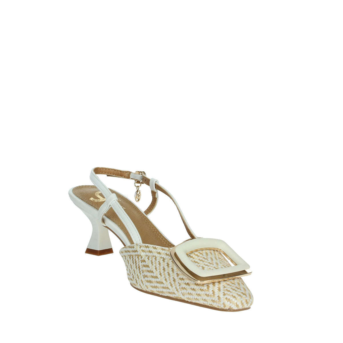 GOLD & GOLD Donna Slingback GP827 Bianco/Beige