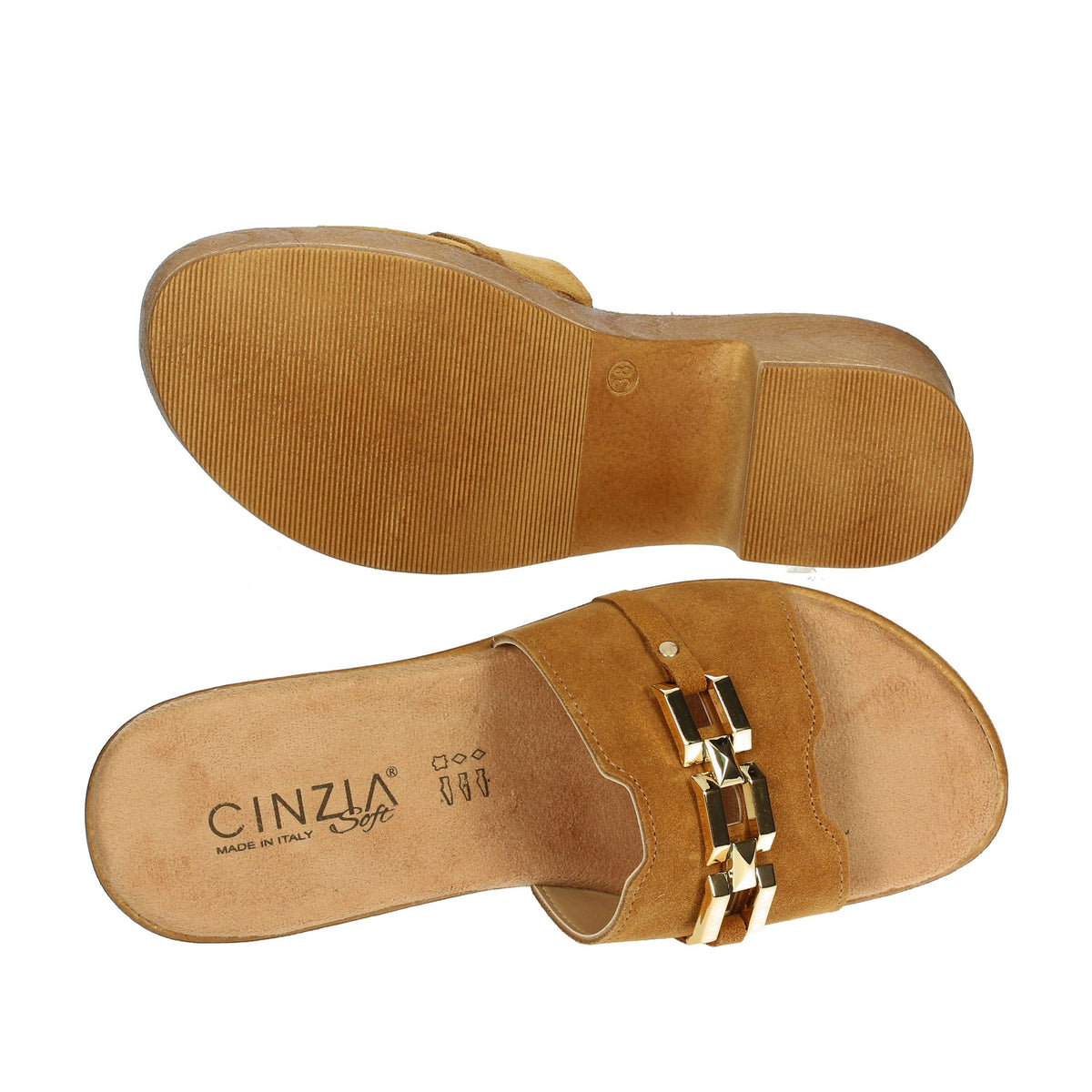 CINZIA SOFT Donna Ciabatte con tacco NG8977 Cuoio