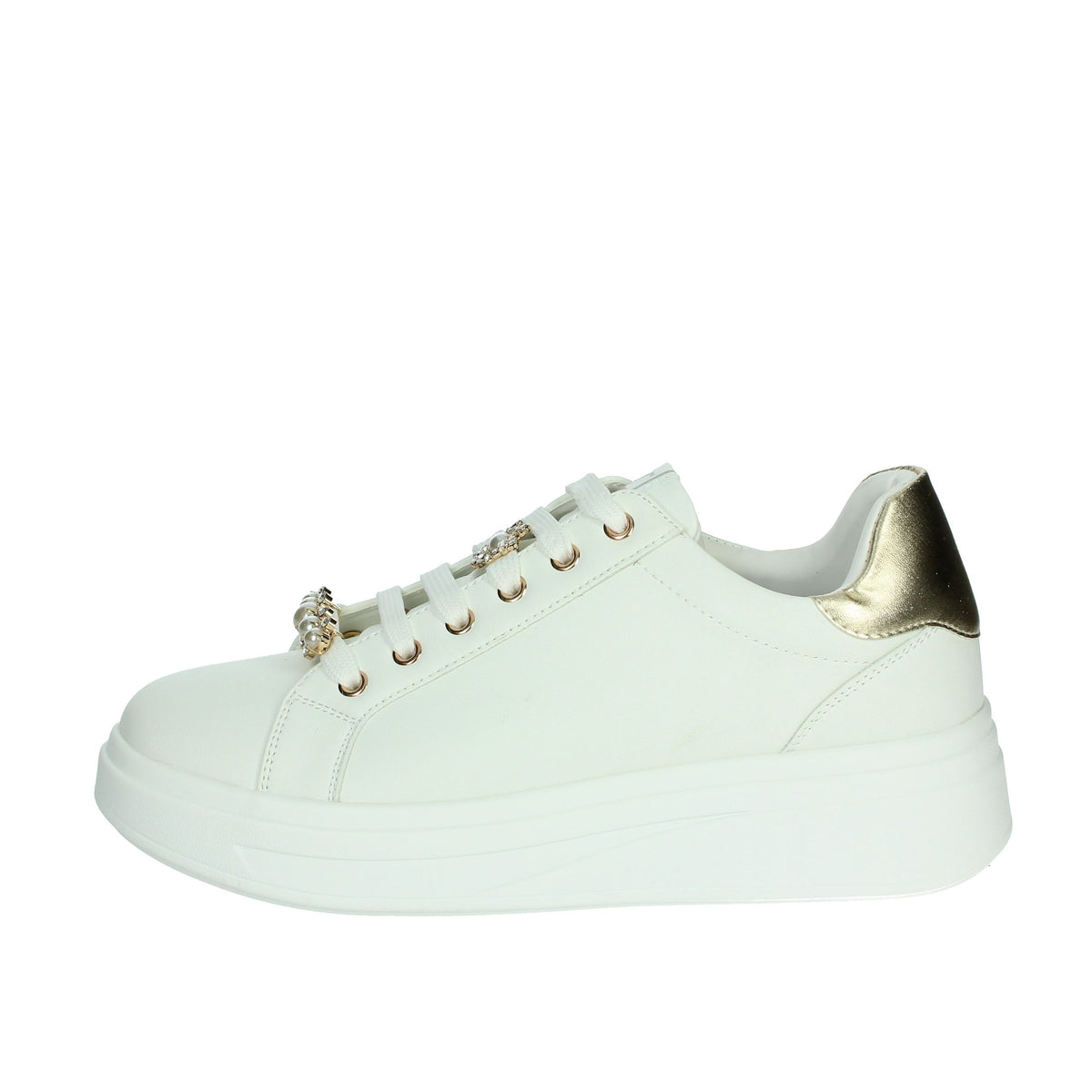 Valleverde Donna Sneakers bassa 35103 Bianco/Oro