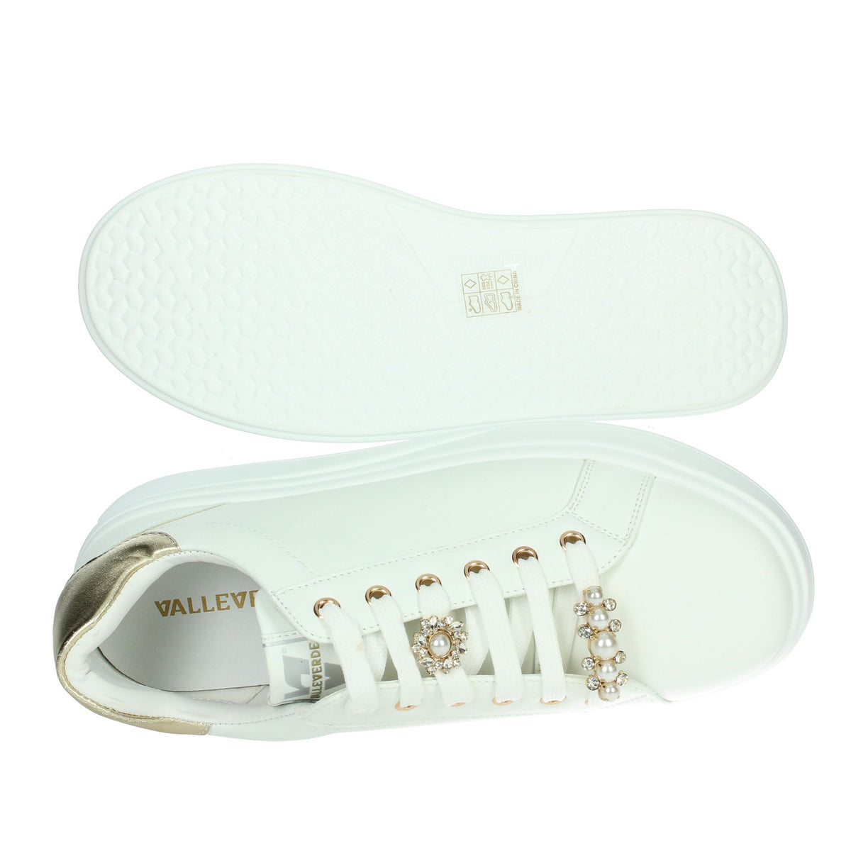 Valleverde Donna Sneakers bassa 35103 Bianco/Oro