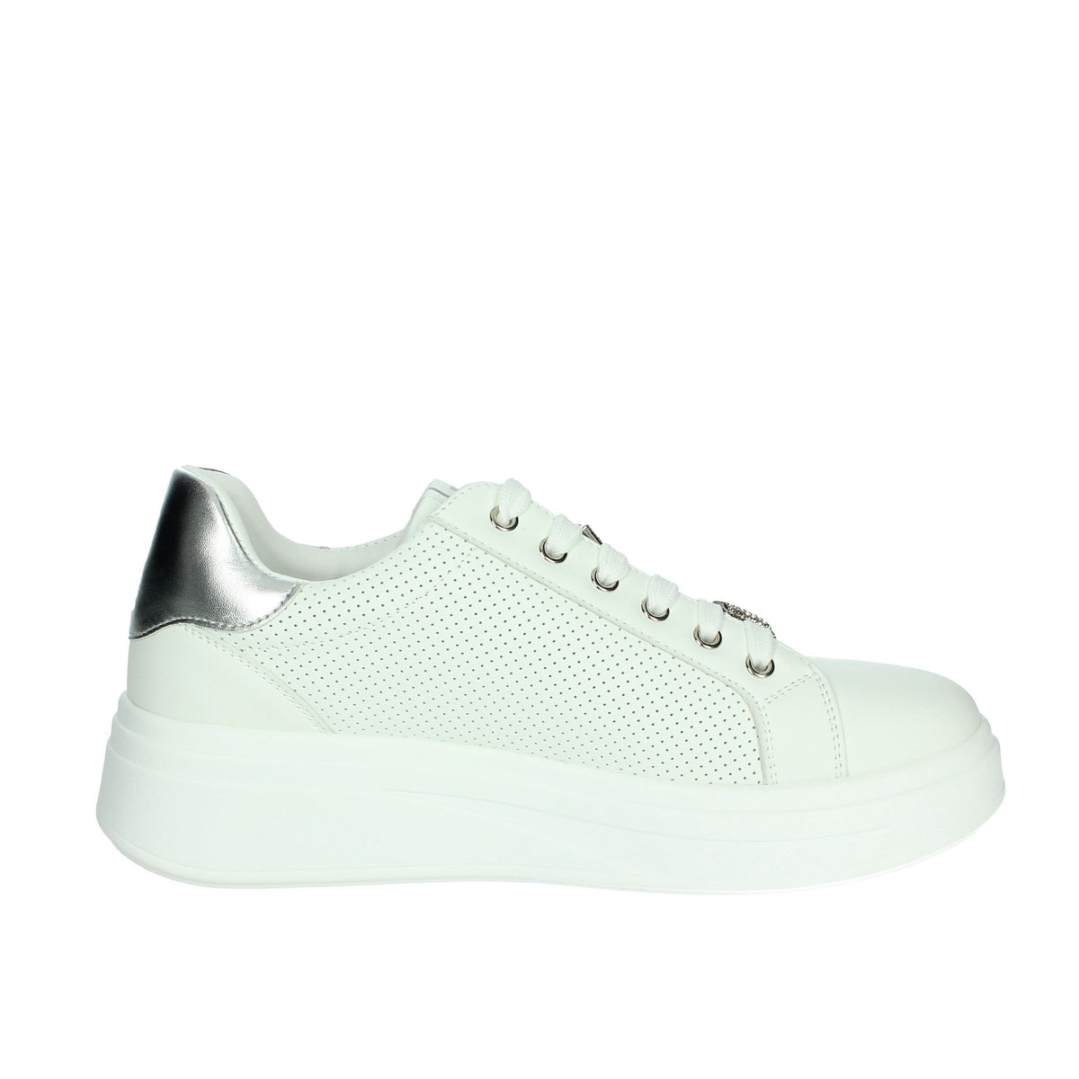 Valleverde Donna Sneakers bassa 35102 Bianco/Argento