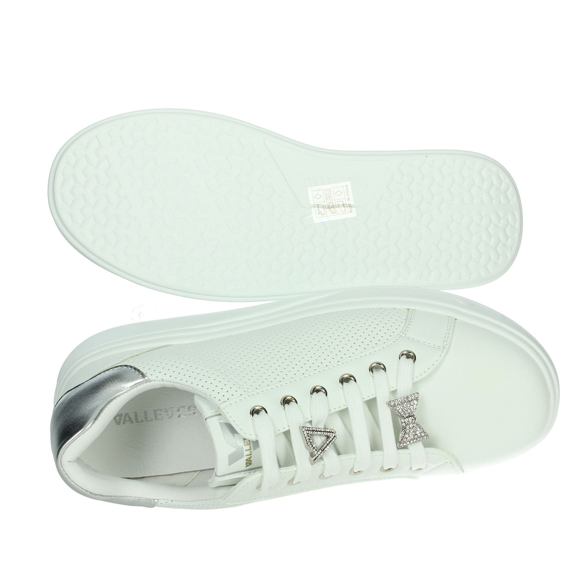 Valleverde Donna Sneakers bassa 35102 Bianco/Argento