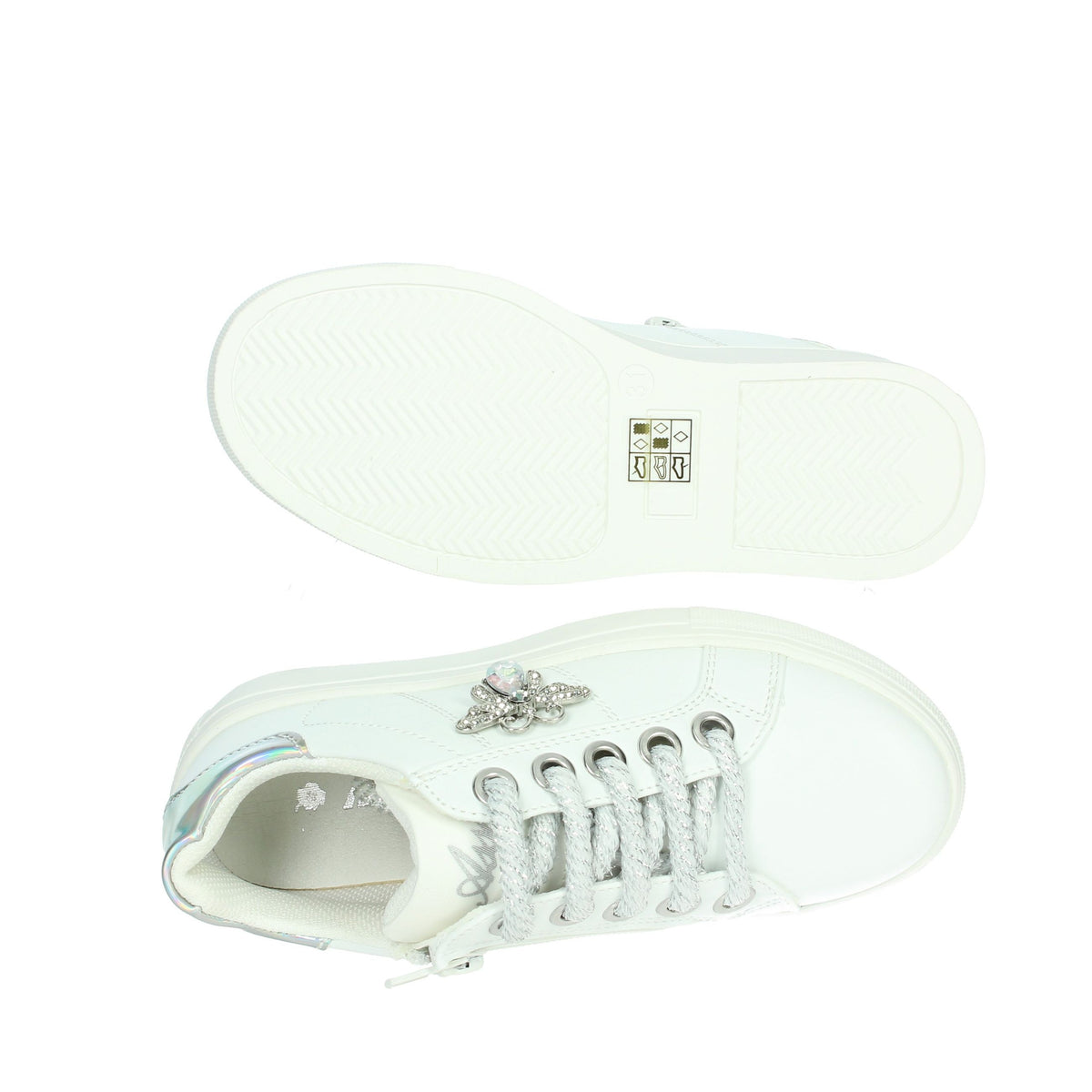 ASSO Bambine e ragazze Sneakers bassa AG-17042 Bianco