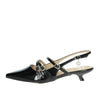 Gold & Gold Damen Slingback G018 Schwarz
