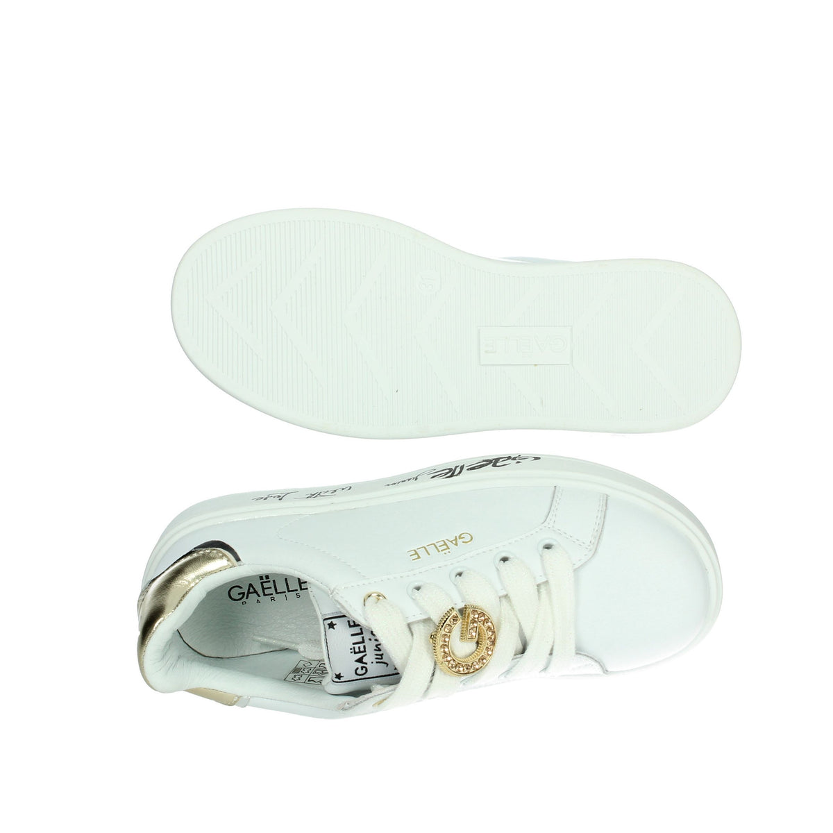 GAELLE PARIS Bambine e ragazze Sneakers bassa GS0037L Bianco/Oro