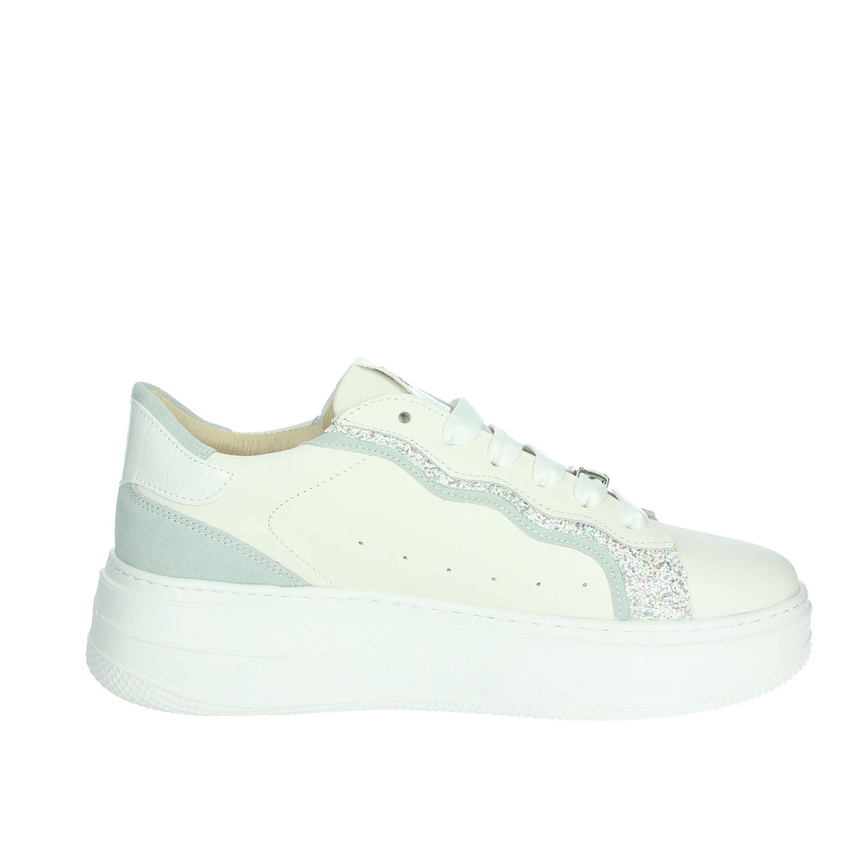 KEYS Donna Sneakers bassa K-10523 Bianco/Celeste
