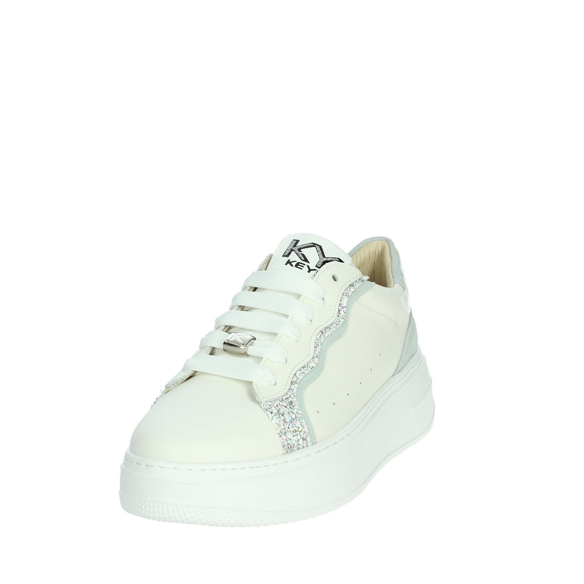 KEYS Donna Sneakers bassa K-10523 Bianco/Celeste