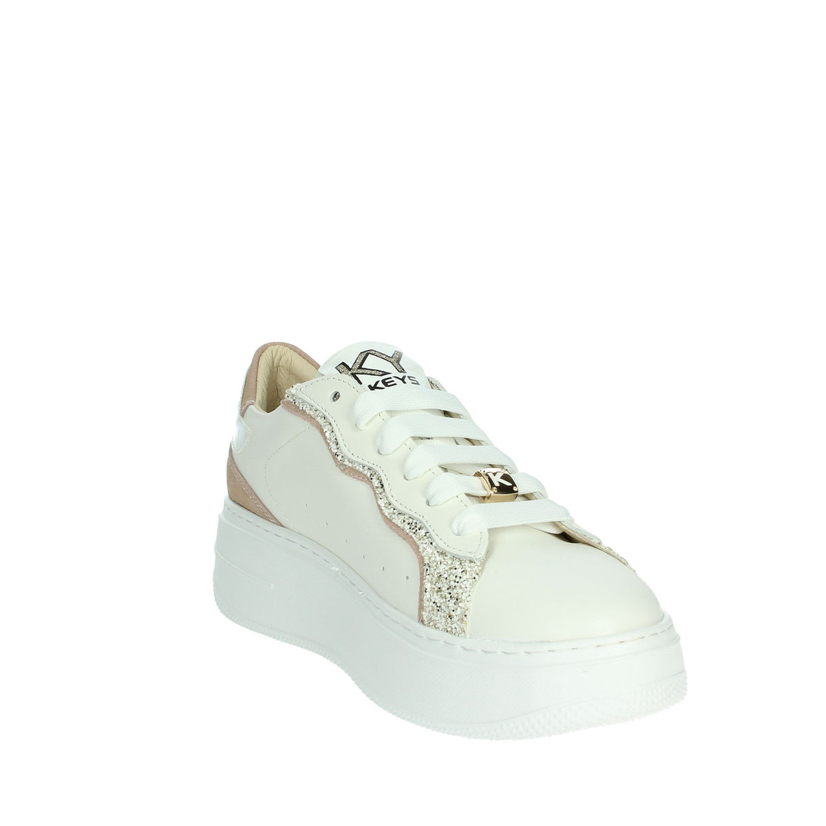 KEYS Donna Sneakers bassa K-10523 Bianco/Rosa