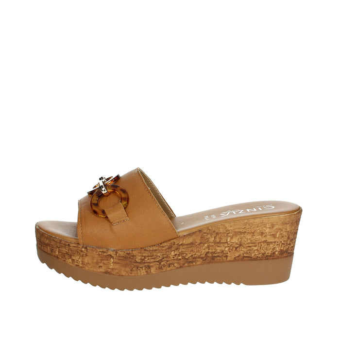 CINZIA SOFT Donna Ciabatte con zeppa IAF53457 Cuoio