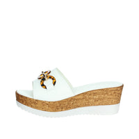CINZIA SOFT Donna Ciabatte con zeppa IAF53457 Bianco