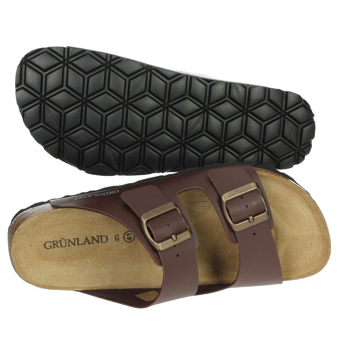 GRUNLAND Uomo Ciabatte basse CB3013-40 Marrone