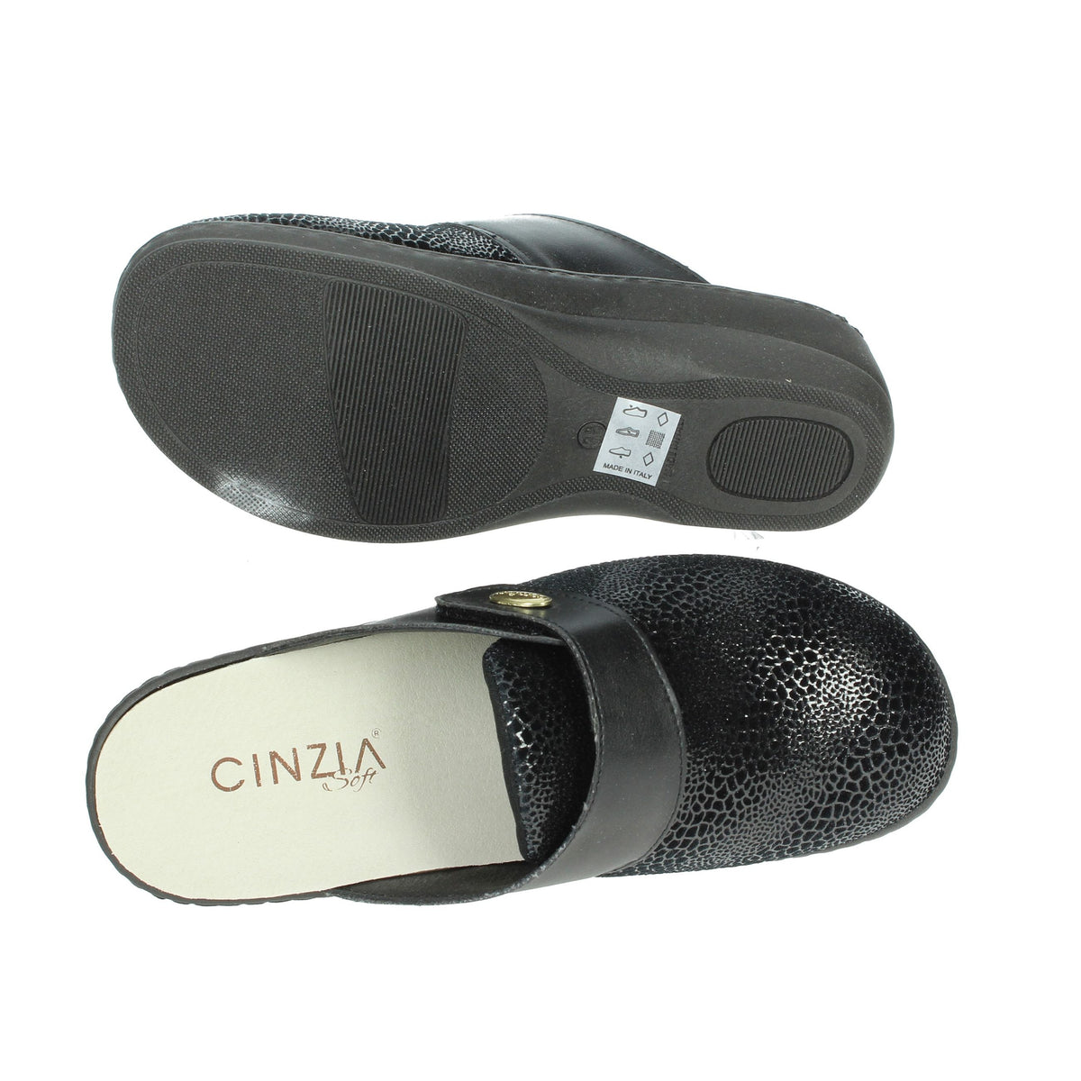 CINZIA SOFT Donna Ciabatta invernale NE255 Nero