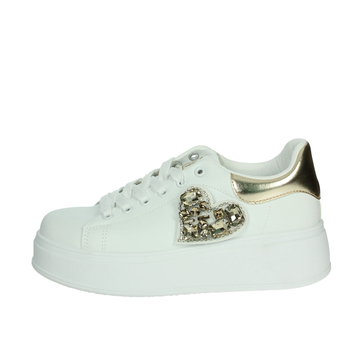 LAURA BIAGIOTTI Donna Sneakers bassa 8925 Bianco/Oro