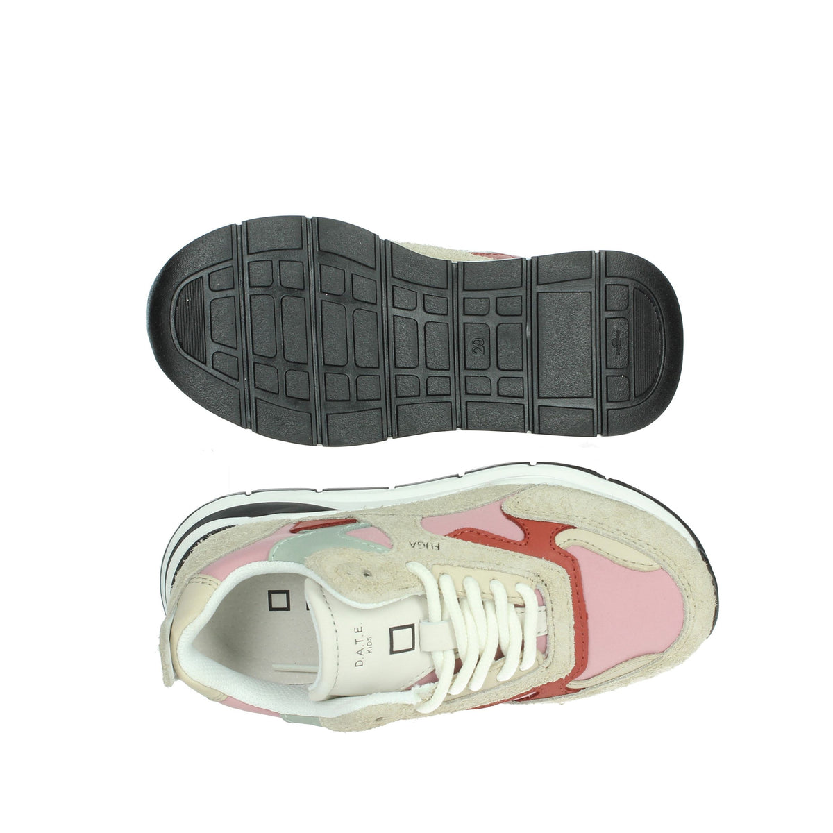 D.A.T.E. Bambine e ragazze Sneakers bassa J391-FG-HA-PK2 Beige/Fucsia
