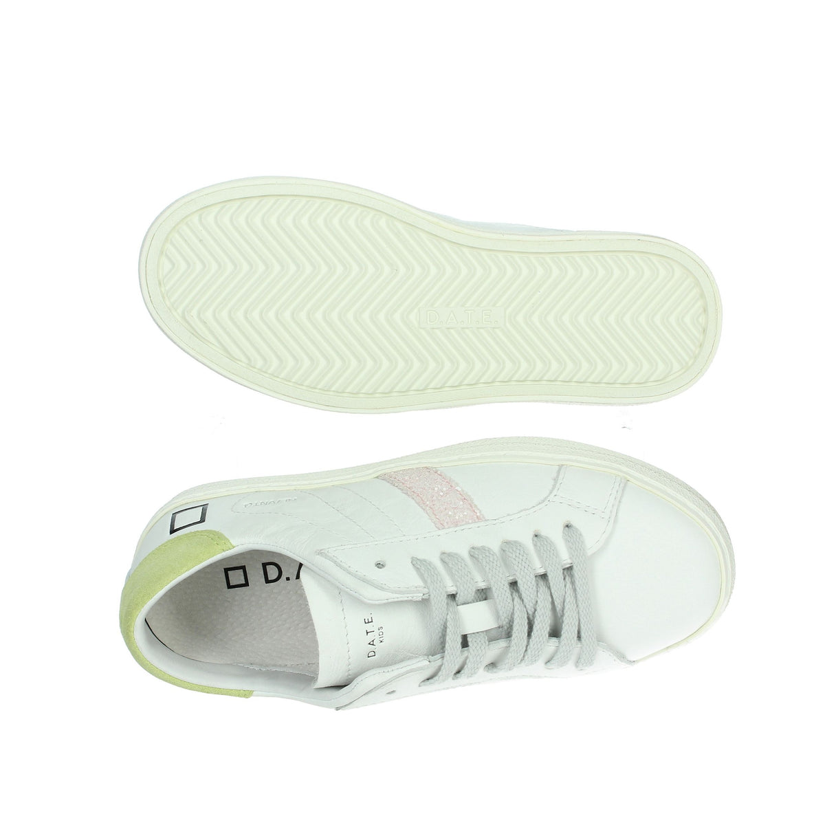 D.A.T.E. Bambine e ragazze Sneakers bassa J381-HL-VC-HY2 Bianco/Giallo
