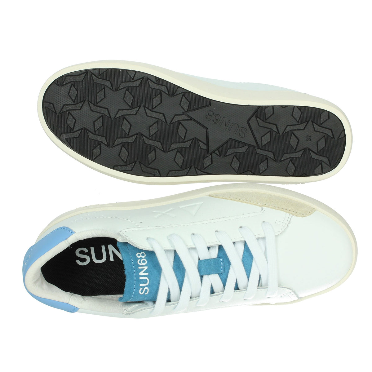 SUN68 Bambini e ragazzi Sneakers bassa Z35340T Bianco/Celeste