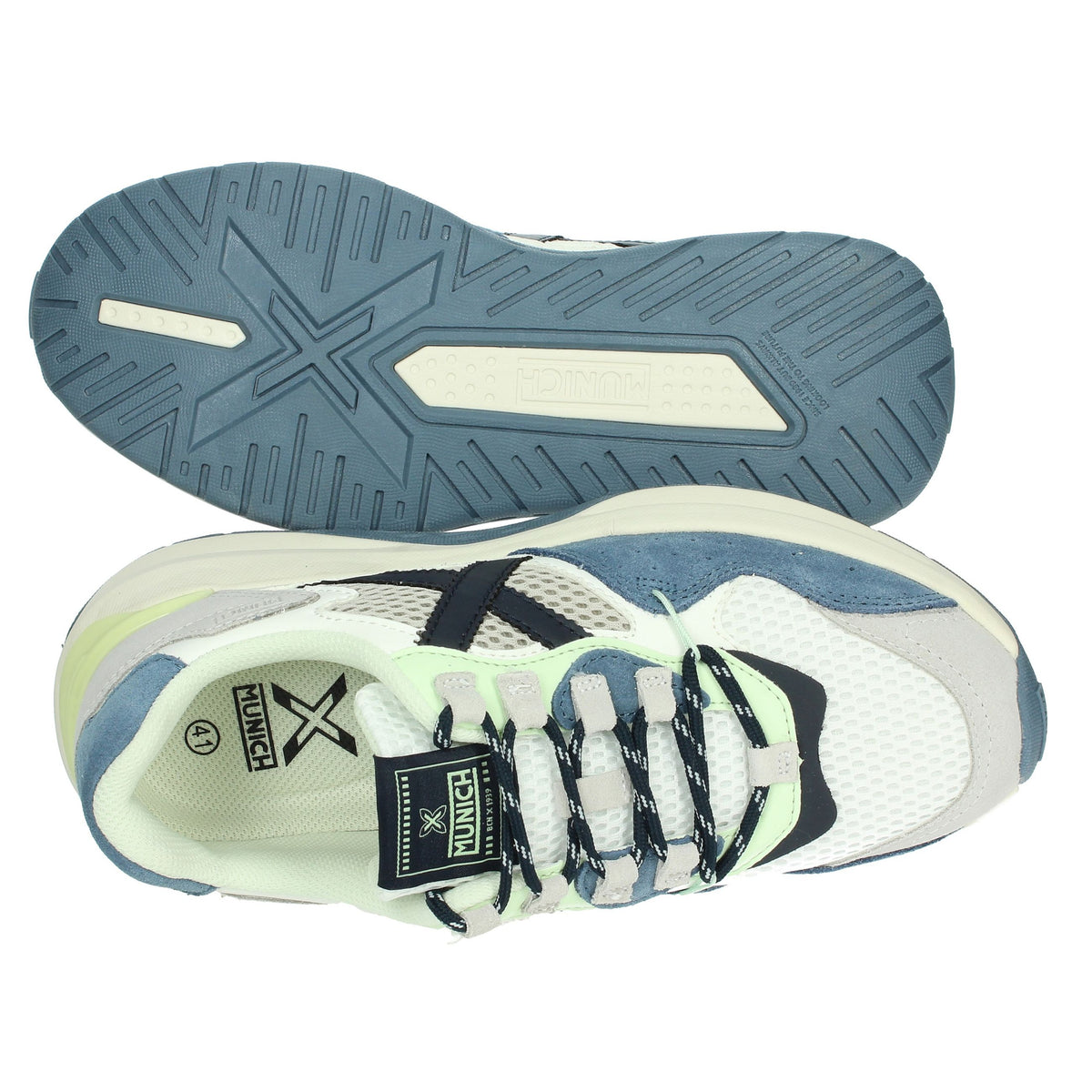 MUNICH Uomo Sneakers bassa 8097005 Bianco/Azzurro