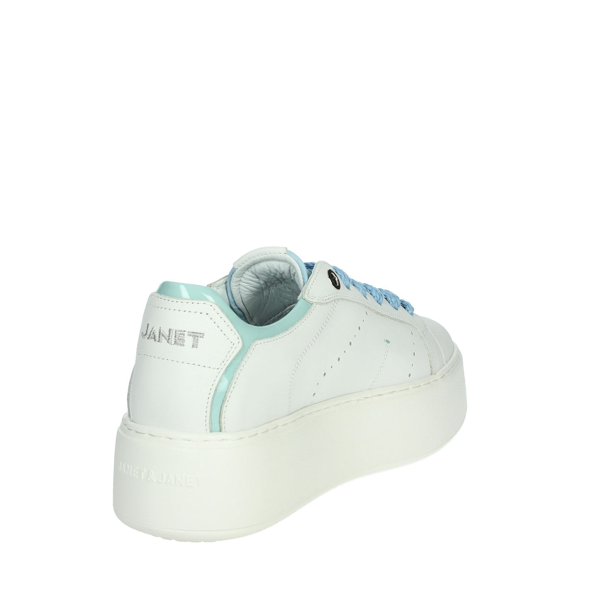 JANET & JANET Donna Sneakers bassa J-004 Bianco/Celeste