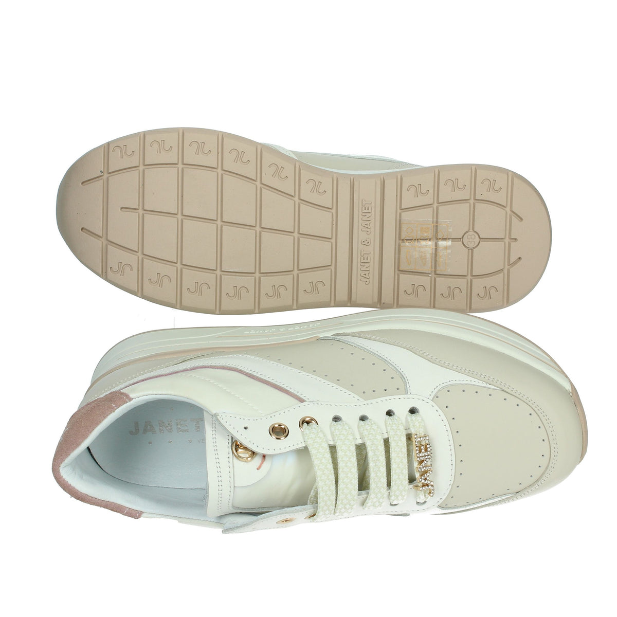 JANET & JANET Donna Sneakers bassa J-020 Panna