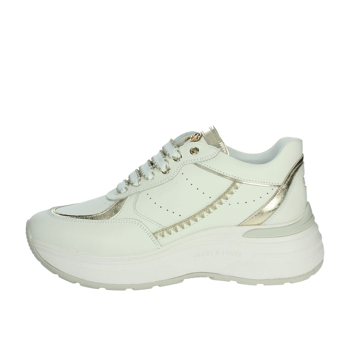 JANET & JANET Donna Sneakers bassa J-060 Bianco/Oro