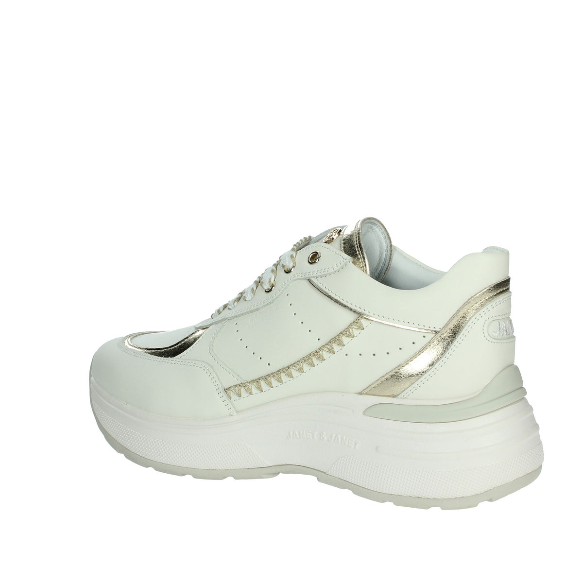 JANET & JANET Donna Sneakers bassa J-060 Bianco/Oro