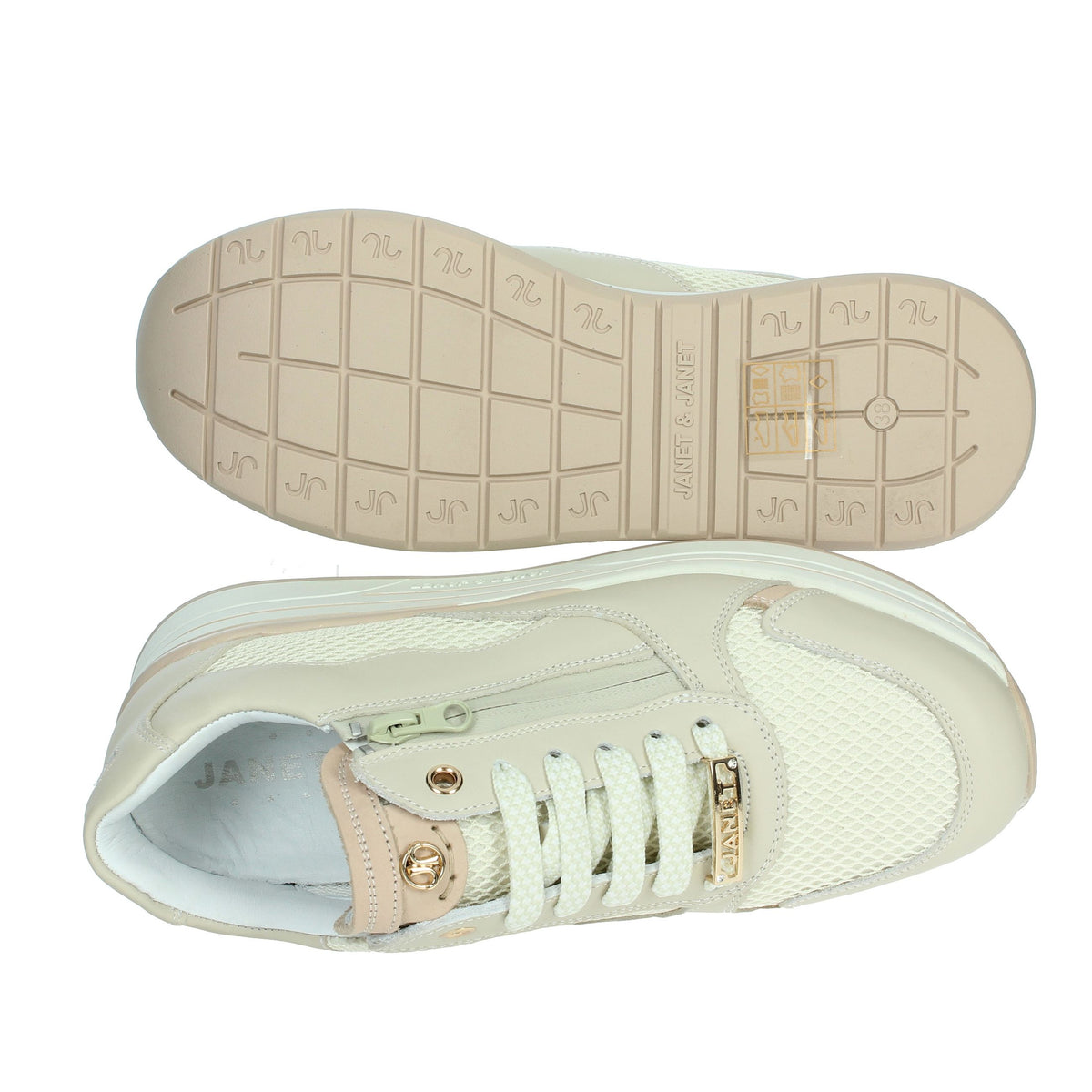 JANET & JANET Donna Sneakers bassa J-021 Beige