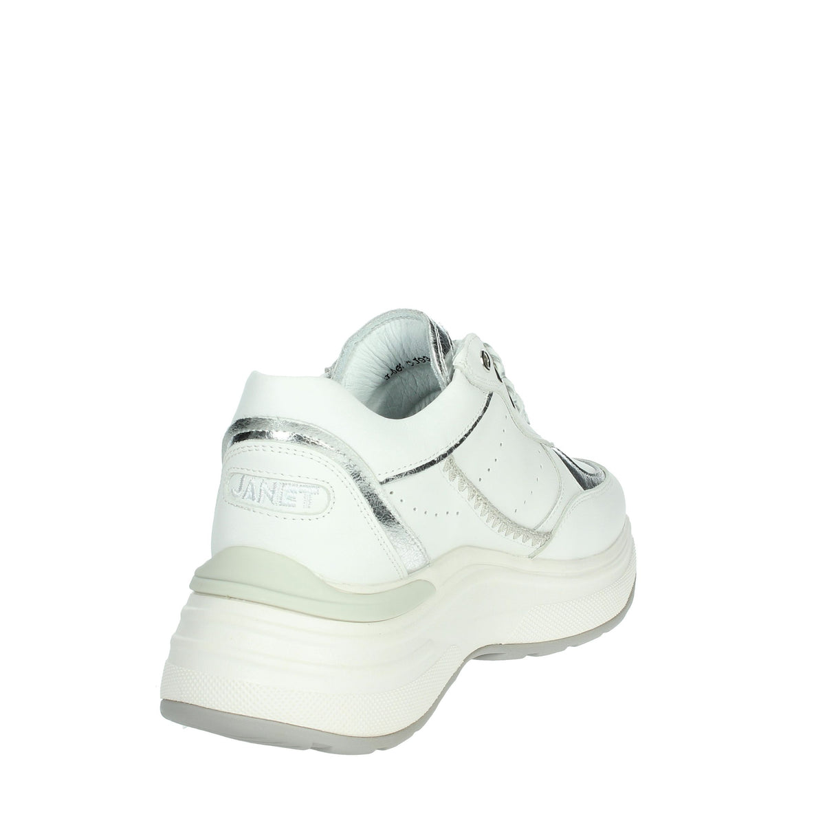 JANET & JANET Donna Sneakers bassa J-060 Bianco/Argento
