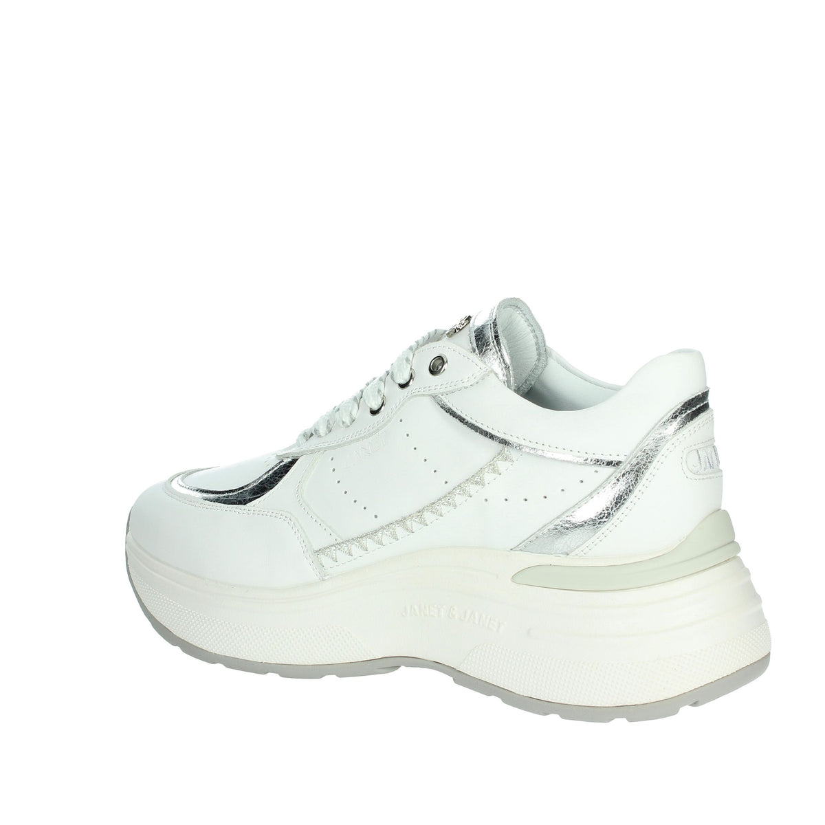 JANET & JANET Donna Sneakers bassa J-060 Bianco/Argento