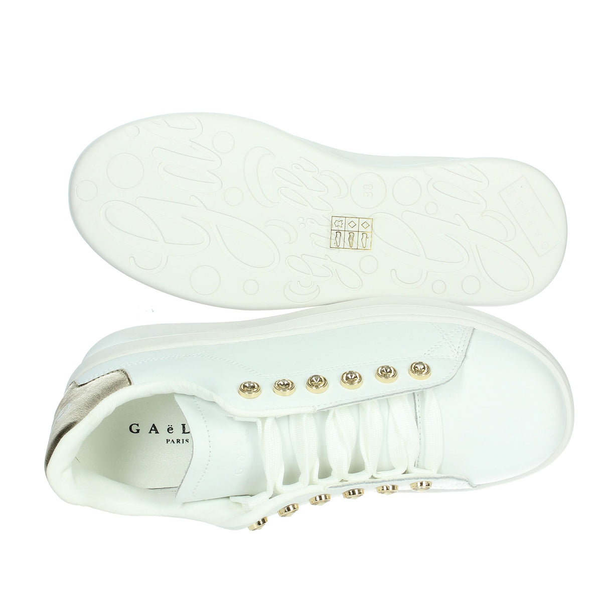 GAELLE PARIS Donna Sneakers bassa GACAW01304 Bianco/Oro