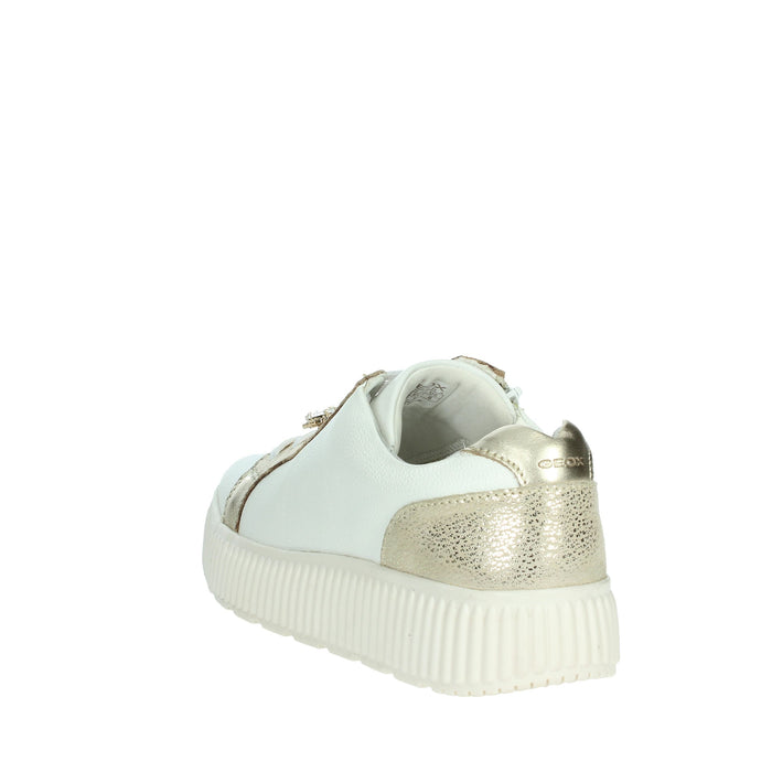 GEOX Donna Sneakers bassa D46XFG 046JS Bianco/Oro