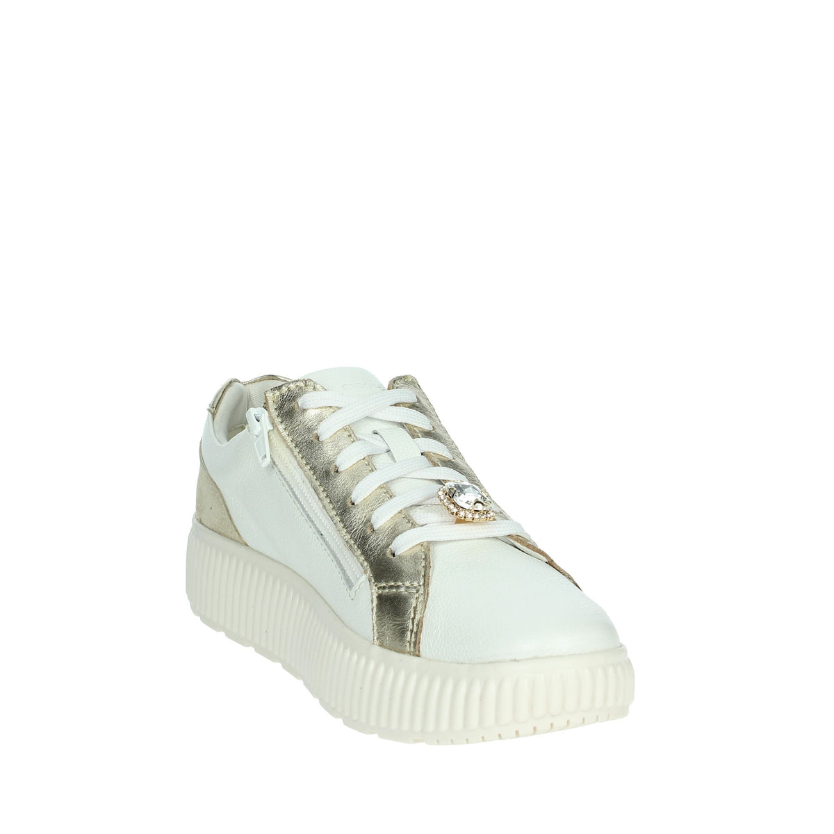 GEOX Donna Sneakers bassa D46XFG 046JS Bianco/Oro