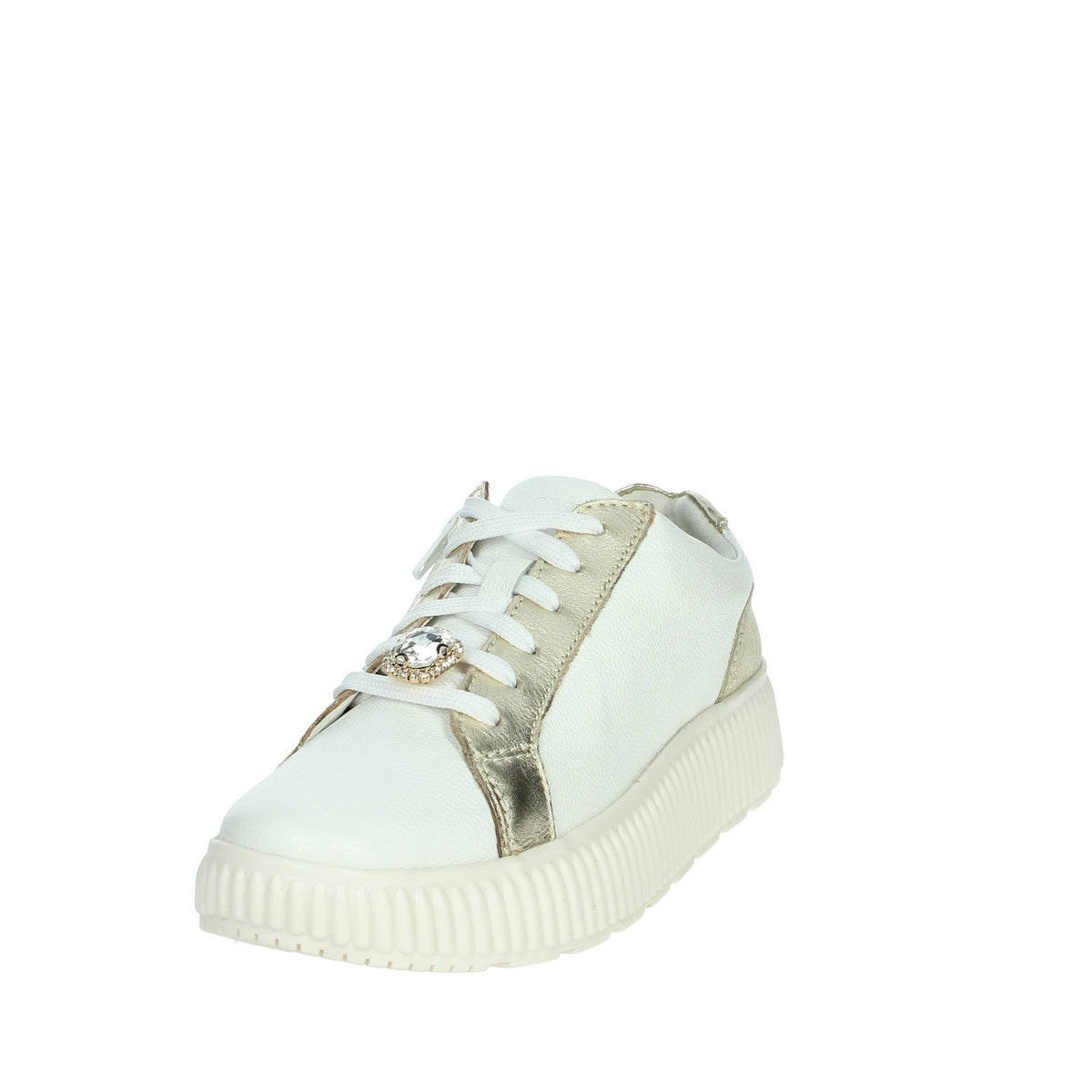 GEOX Donna Sneakers bassa D46XFG 046JS Bianco/Oro
