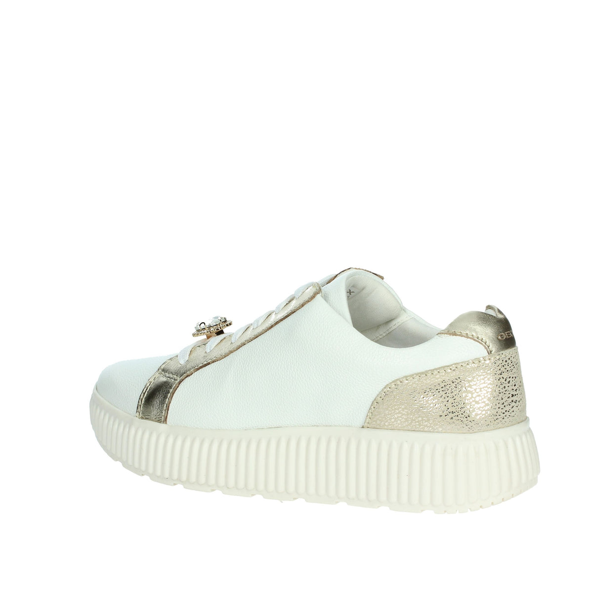 GEOX Donna Sneakers bassa D46XFG 046JS Bianco/Oro