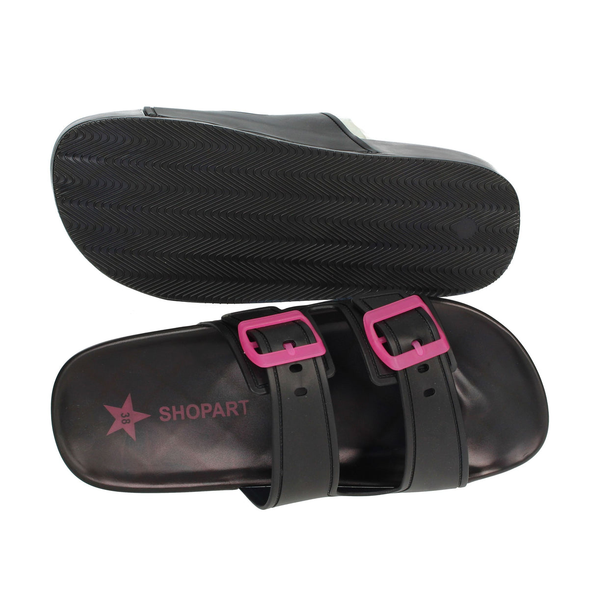 Shop Art Donna Ciabatte basse SASS240760 Nero/Fuxia