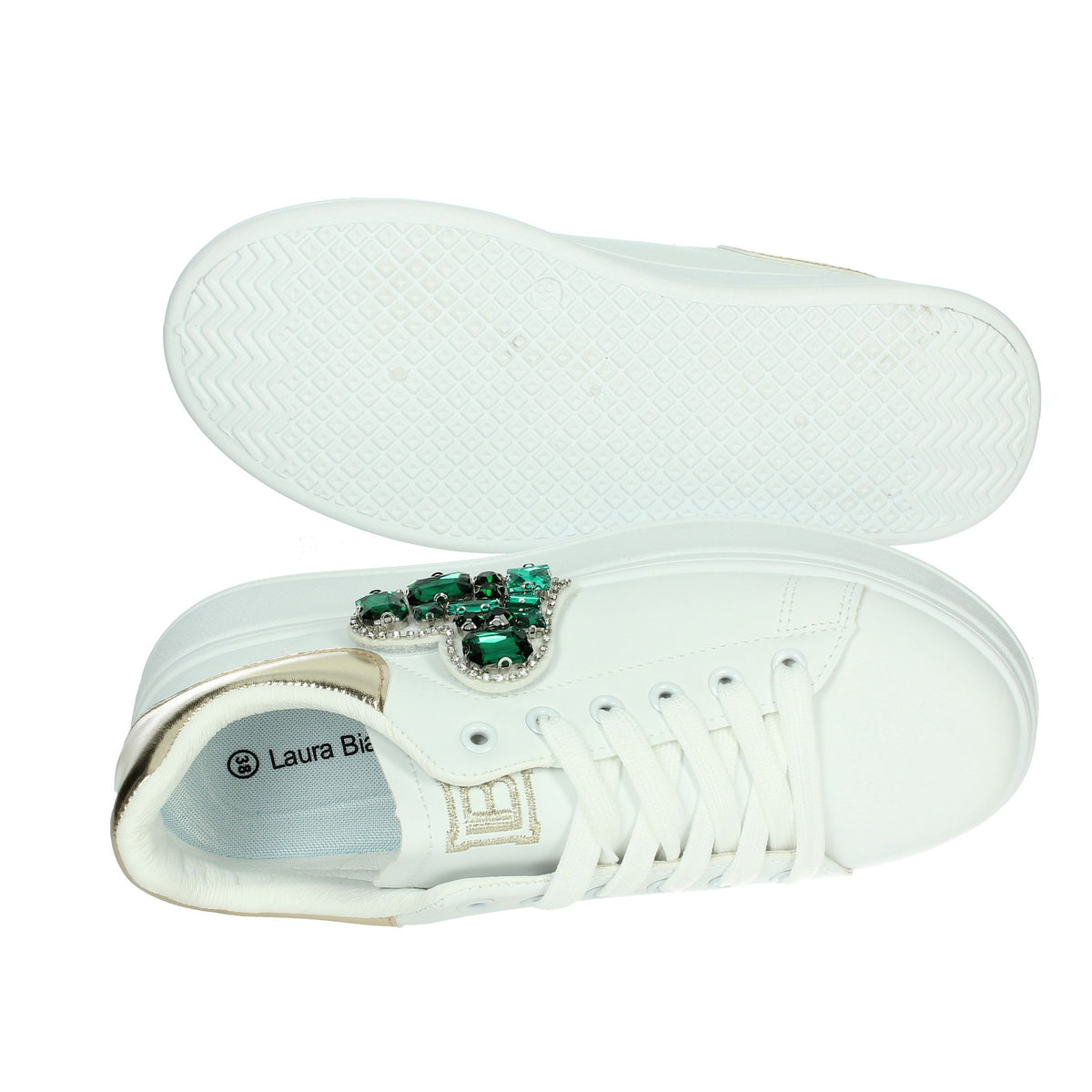 LAURA BIAGIOTTI Donna Sneakers bassa 8925 Bianco/Verde