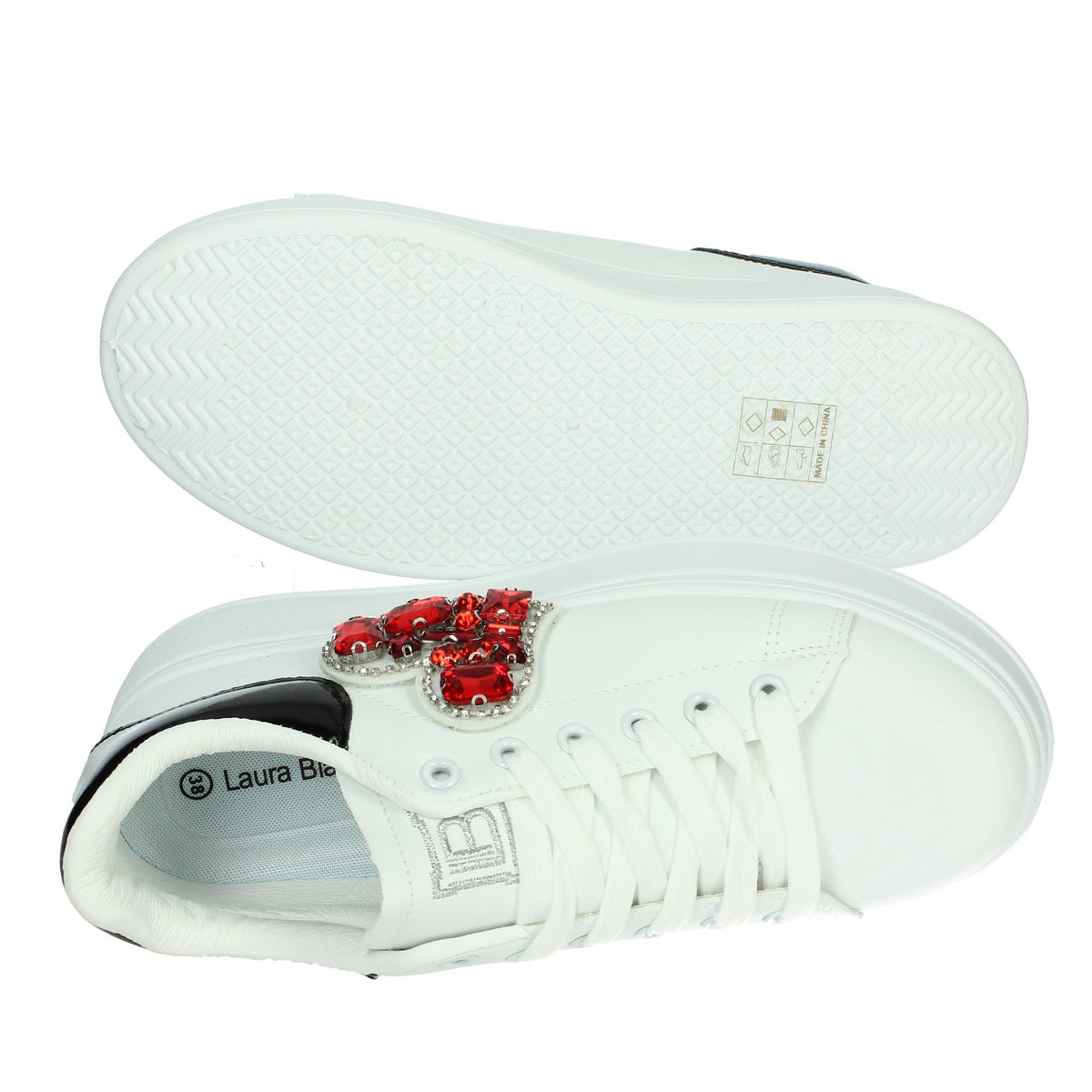 LAURA BIAGIOTTI Donna Sneakers bassa 8925 Bianco/Rosso
