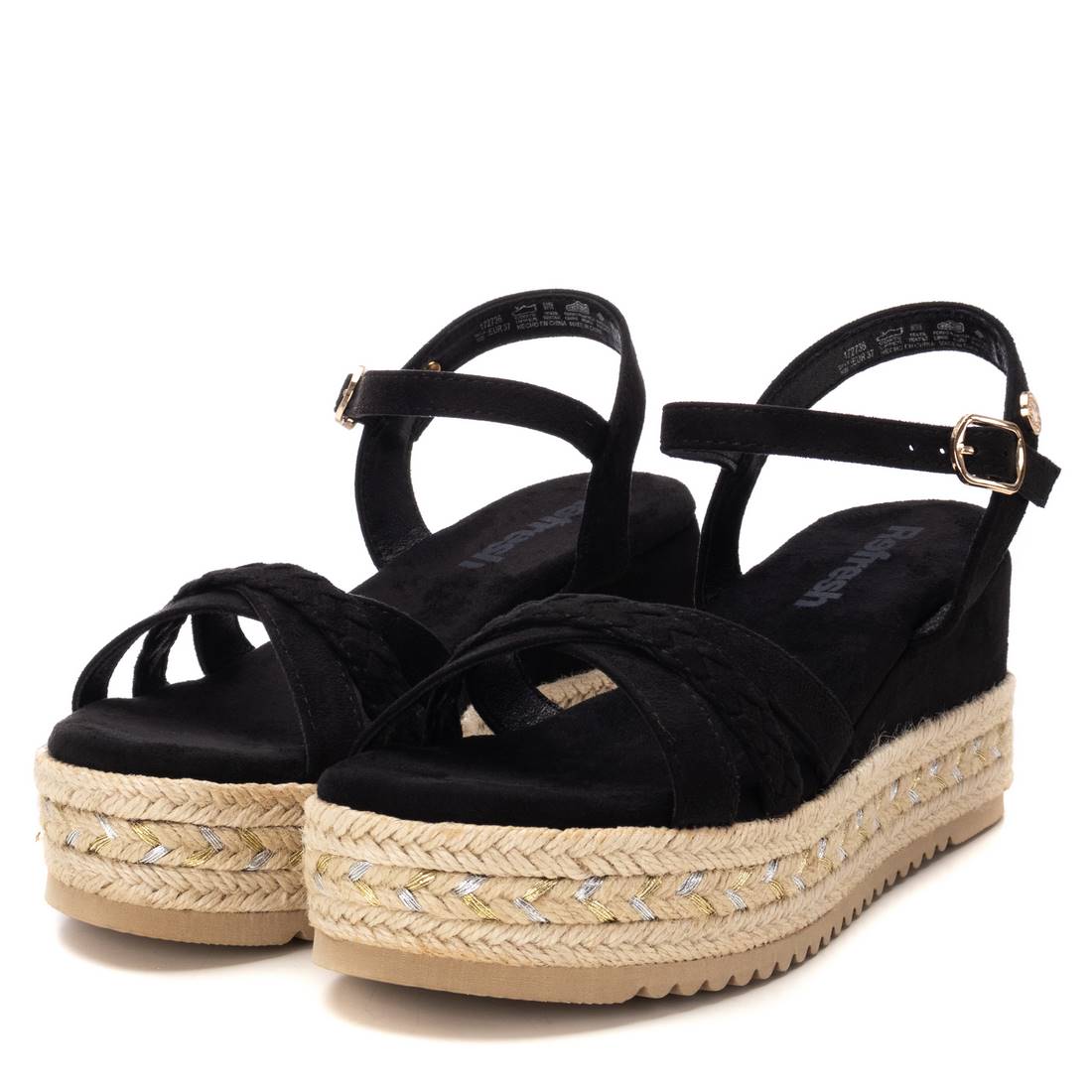 REFRESH Donna Sandali con zeppa 172736 Nero