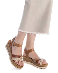 REFRESH Donna Sandali con zeppa 172682 Cuoio