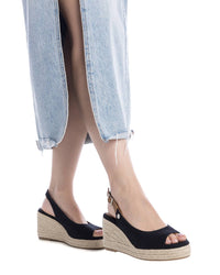 REFRESH Donna Sandali con zeppa 172663 Nero