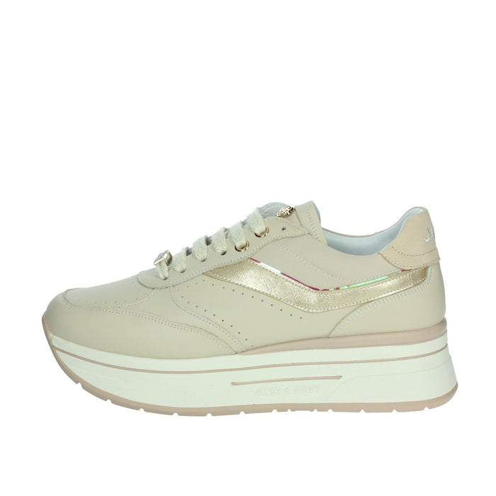 JANET & JANET Donna Sneakers bassa J-020 Beige/Oro
