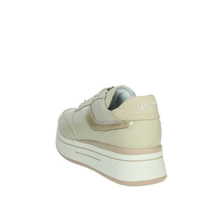 JANET & JANET Donna Sneakers bassa J-020 Beige/Oro