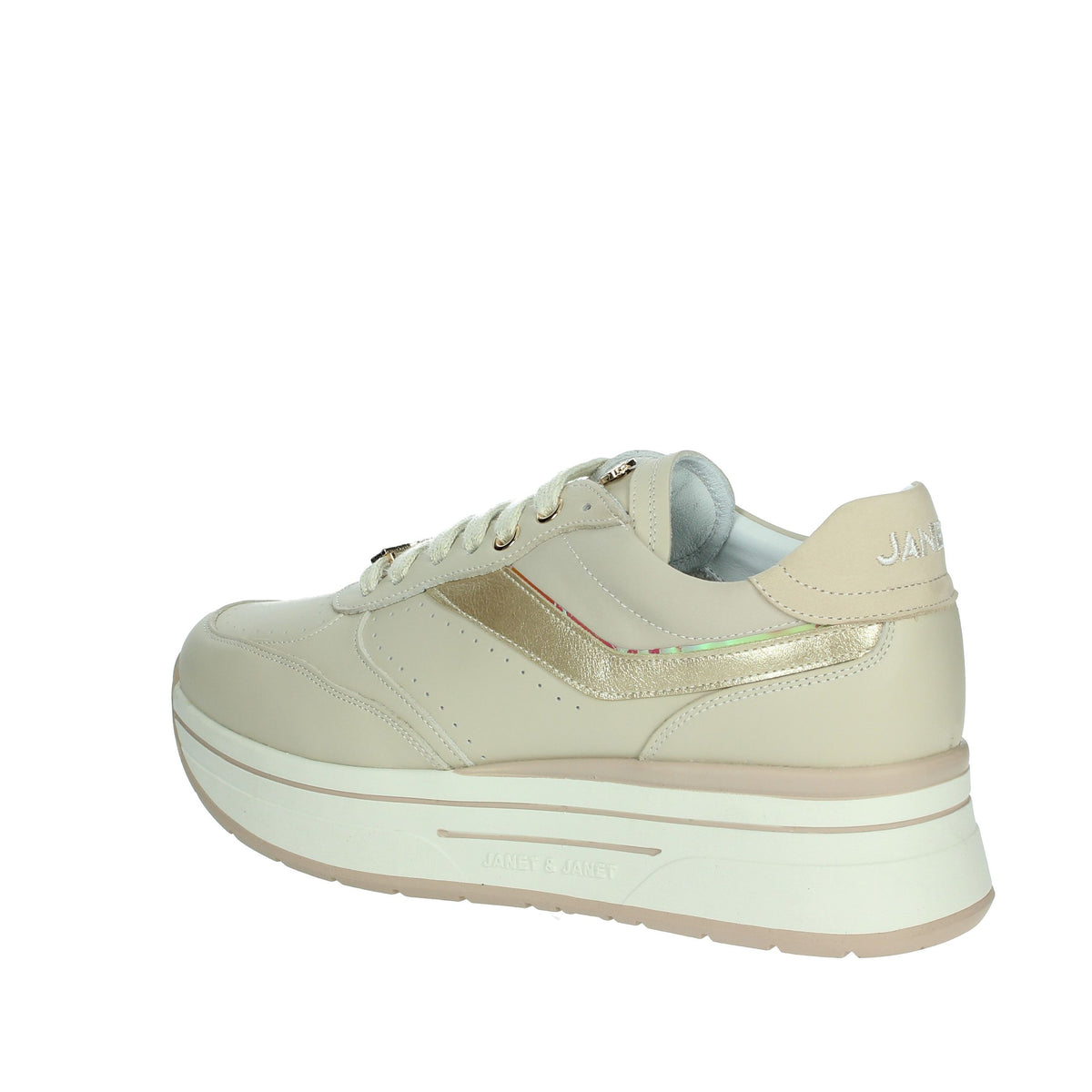 JANET & JANET Donna Sneakers bassa J-020 Beige/Oro