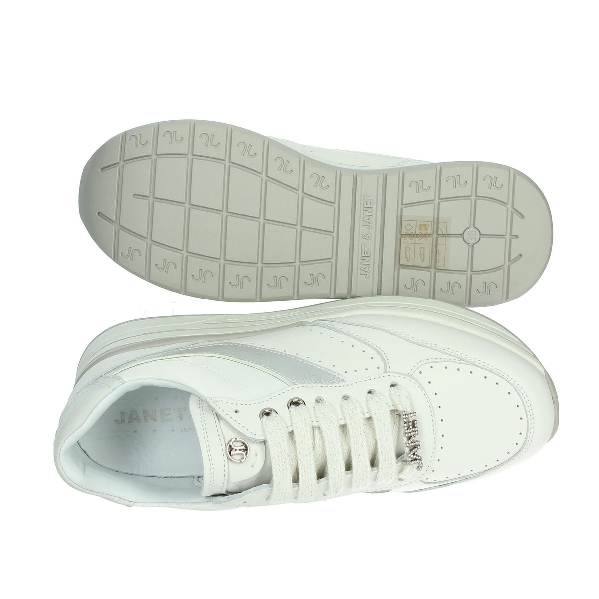 JANET & JANET Donna Sneakers bassa J-020 Bianco
