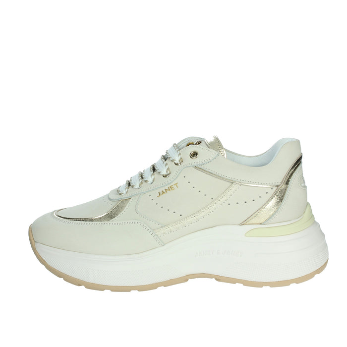 JANET & JANET Donna Sneakers bassa J-060 Beige/Oro
