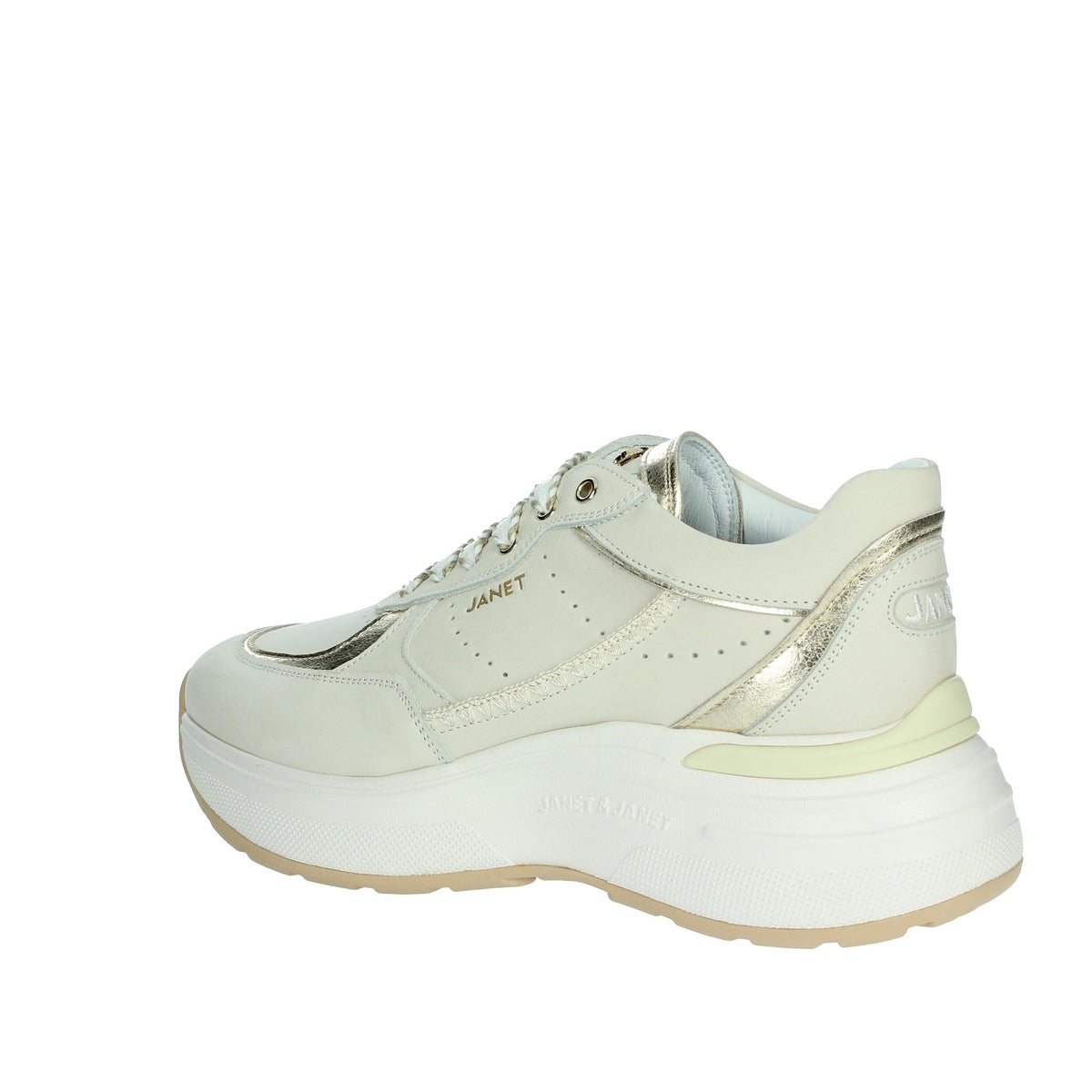 JANET & JANET Donna Sneakers bassa J-060 Beige/Oro