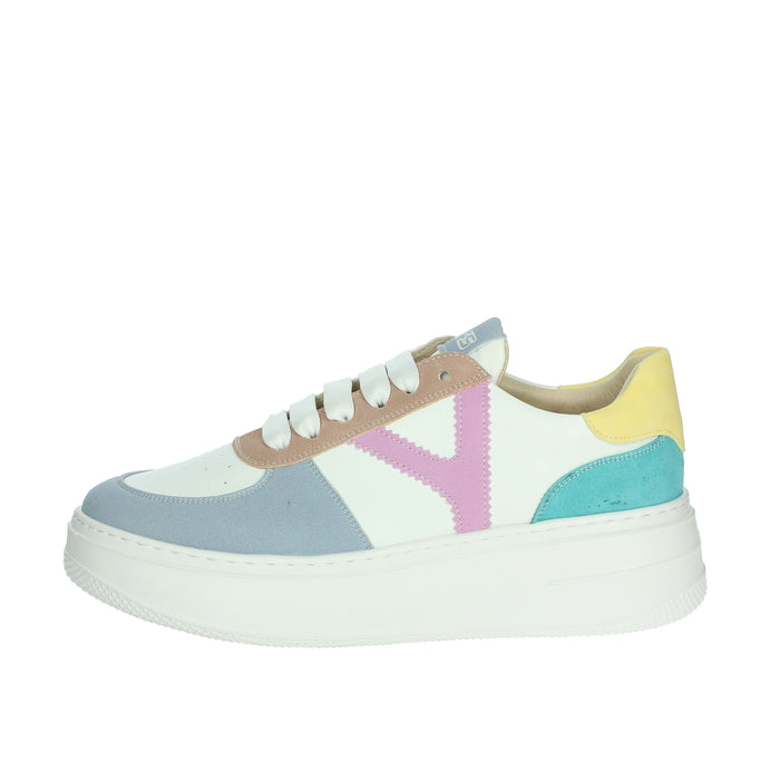 KEYS Donna Sneakers bassa K-10525 Bianco/Celeste