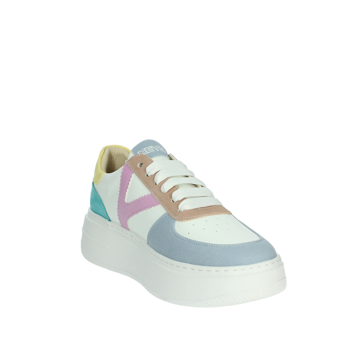 KEYS Donna Sneakers bassa K-10525 Bianco/Celeste
