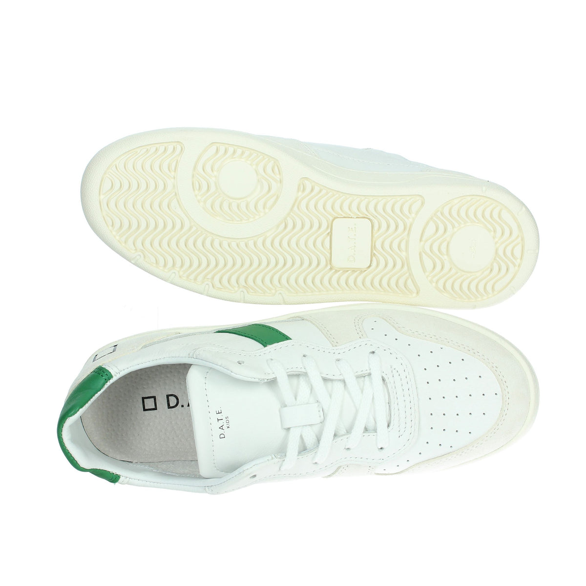 D.A.T.E. Unisex adulto Sneakers bassa J401-C2-BA-WG3 Bianco/Verde